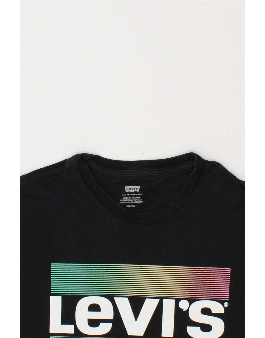 LEVI'S Mens Graphic T-Shirt Top Small Black Cotton Vintage Levi's and Second-Hand Levi's from Messina Hembry 