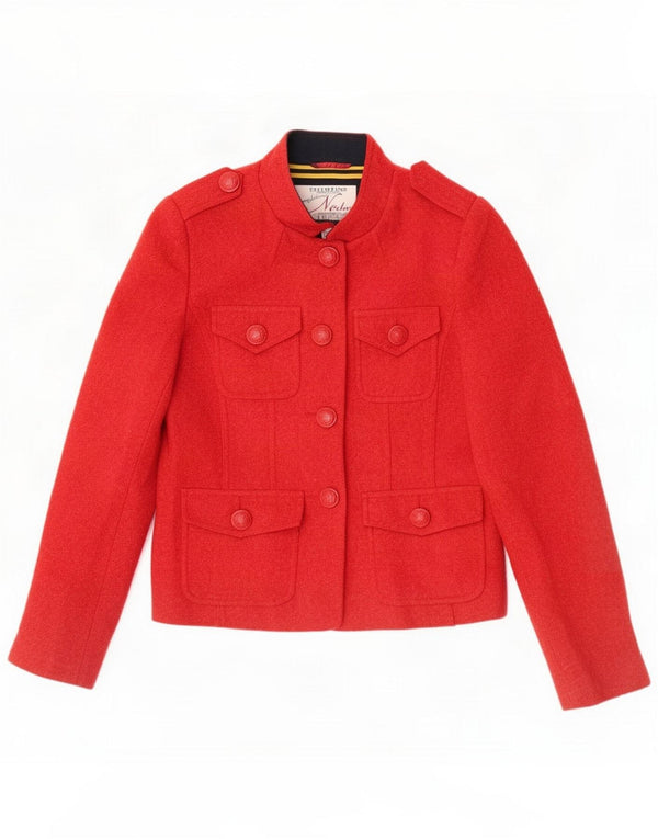 Ness Damen Militär-Blazer mit 4 Knöpfen, UK 10, kleine rote Wolle