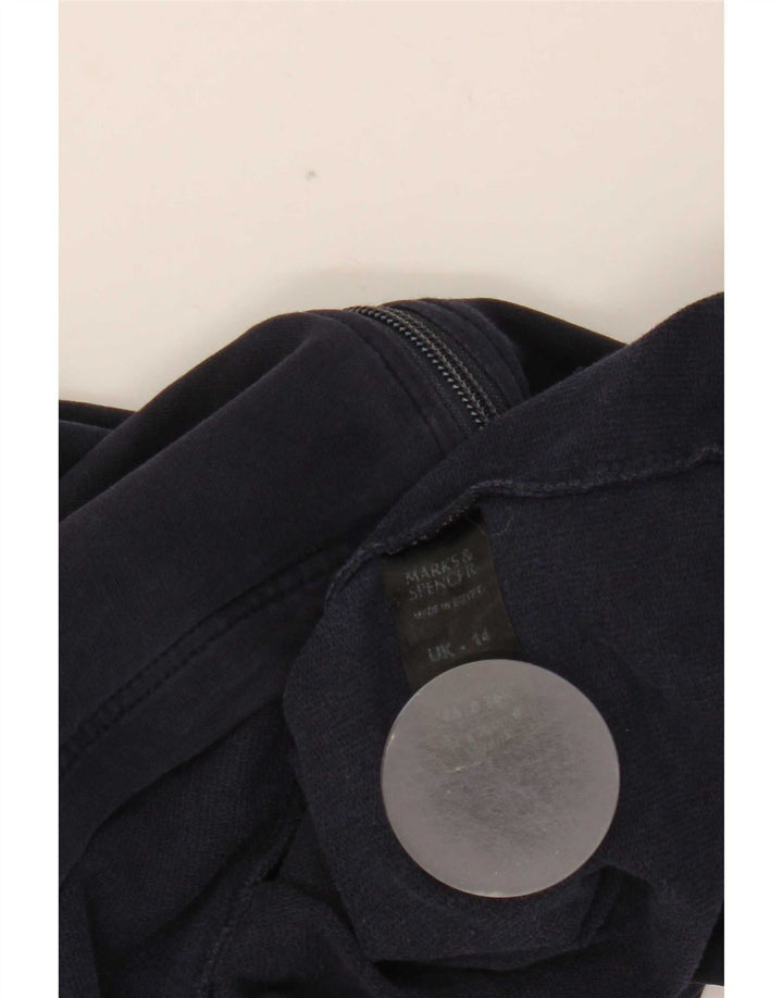 Marks & Spencer Damen-Trainingsanzug, Top-Jacke, UK 14, Größe L, Marineblau, Baumwolle
