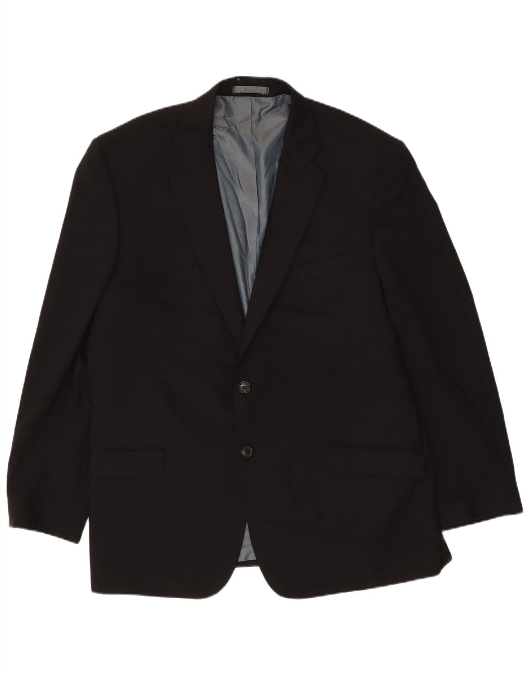 Marks & Spencer Herren-Blazer mit 2 Knöpfen, UK 46, XL, schwarze Wolle