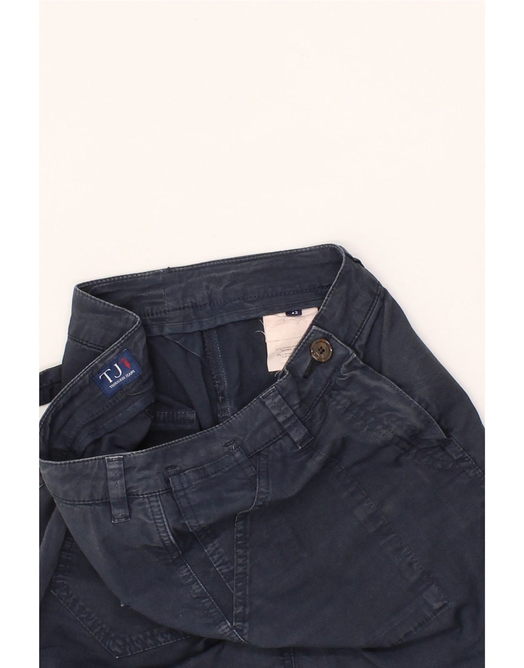 TRUSSARDI Womens Straight Skirt IT 42 Medium W28 Navy Blue Cotton Vintage Trussardi and Second-Hand Trussardi from Messina Hembry 
