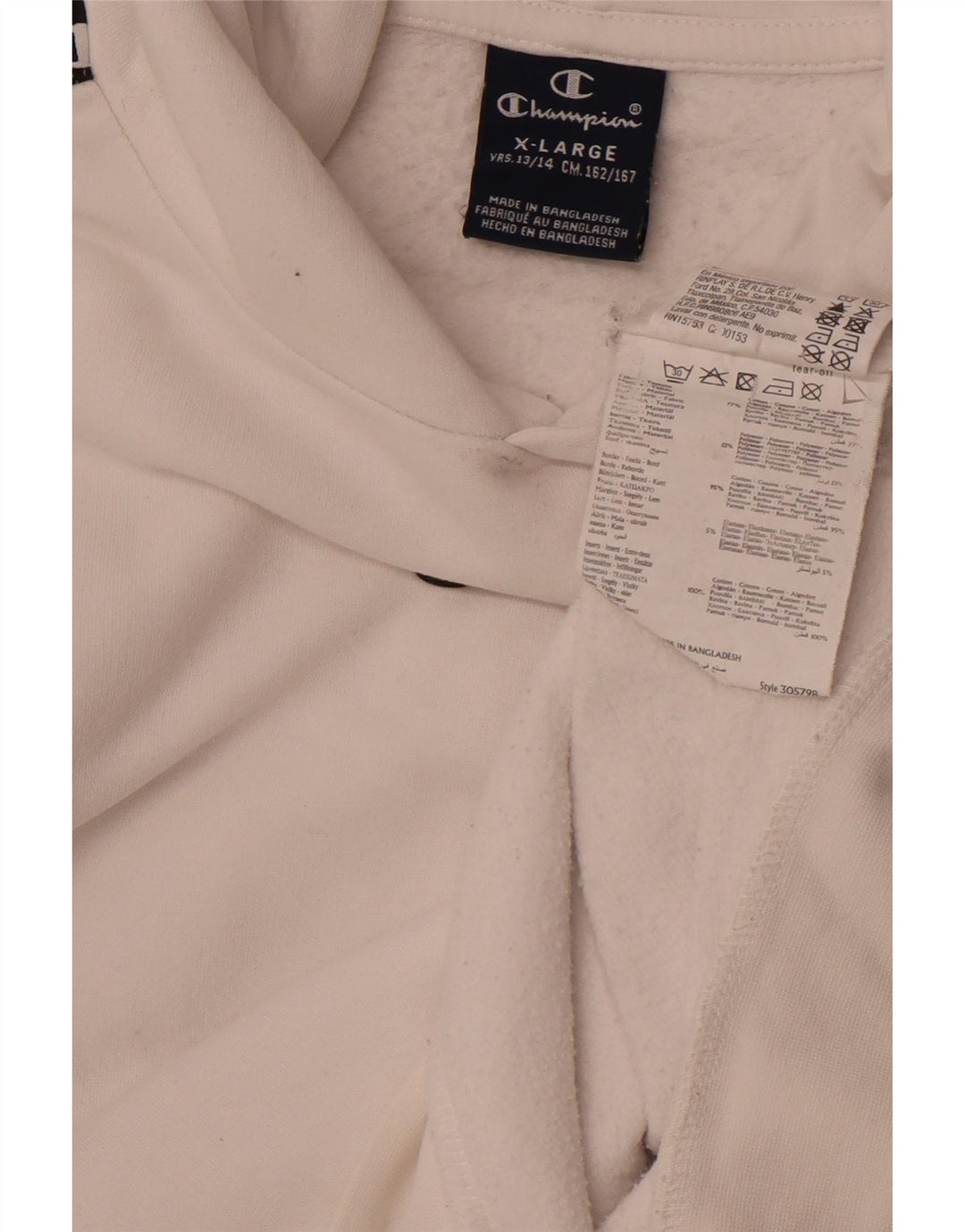 CHAMPION Kapuzenpullover mit Grafik für Jungen, 13–14 Jahre, XL, Weiß, Farbblock