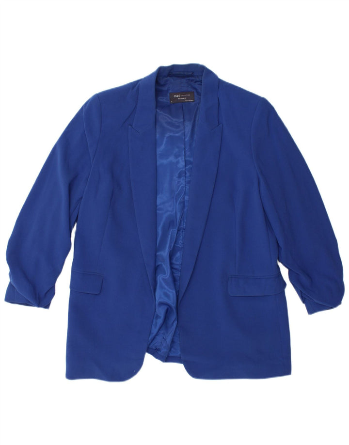 Marks & Spencer Damen-Blazer mit entspannter Passform, UK 12, Mittelblau
