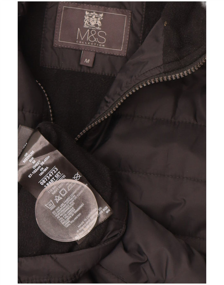 Marks & SPENCER Wattierte Herrenjacke UK 38 Mittelschwarzes Polyamid