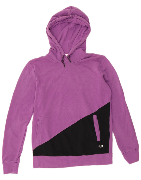 Arena Damen Kapuzenpullover UK 14 Mittellila Colourblock-Baumwolle