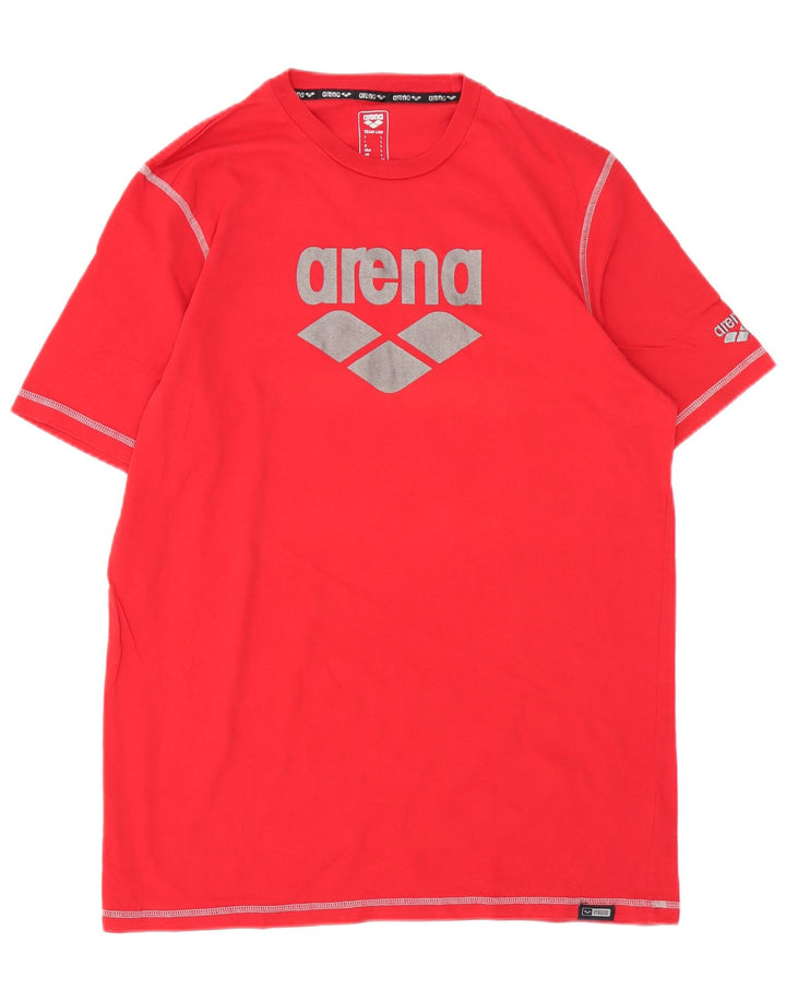 Arena Herren-T-Shirt mit Grafik, Größe L, aus roter Baumwolle