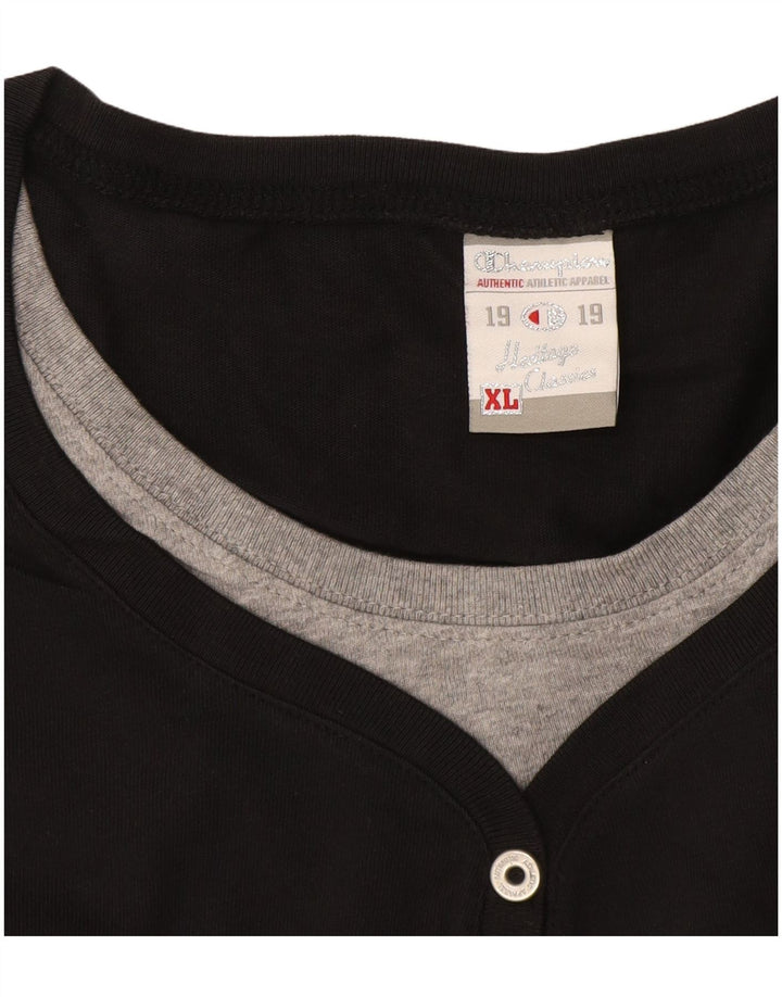 CHAMPION Damen Heritage Classics Graphic Top Langarm UK 18 XL Schwarz