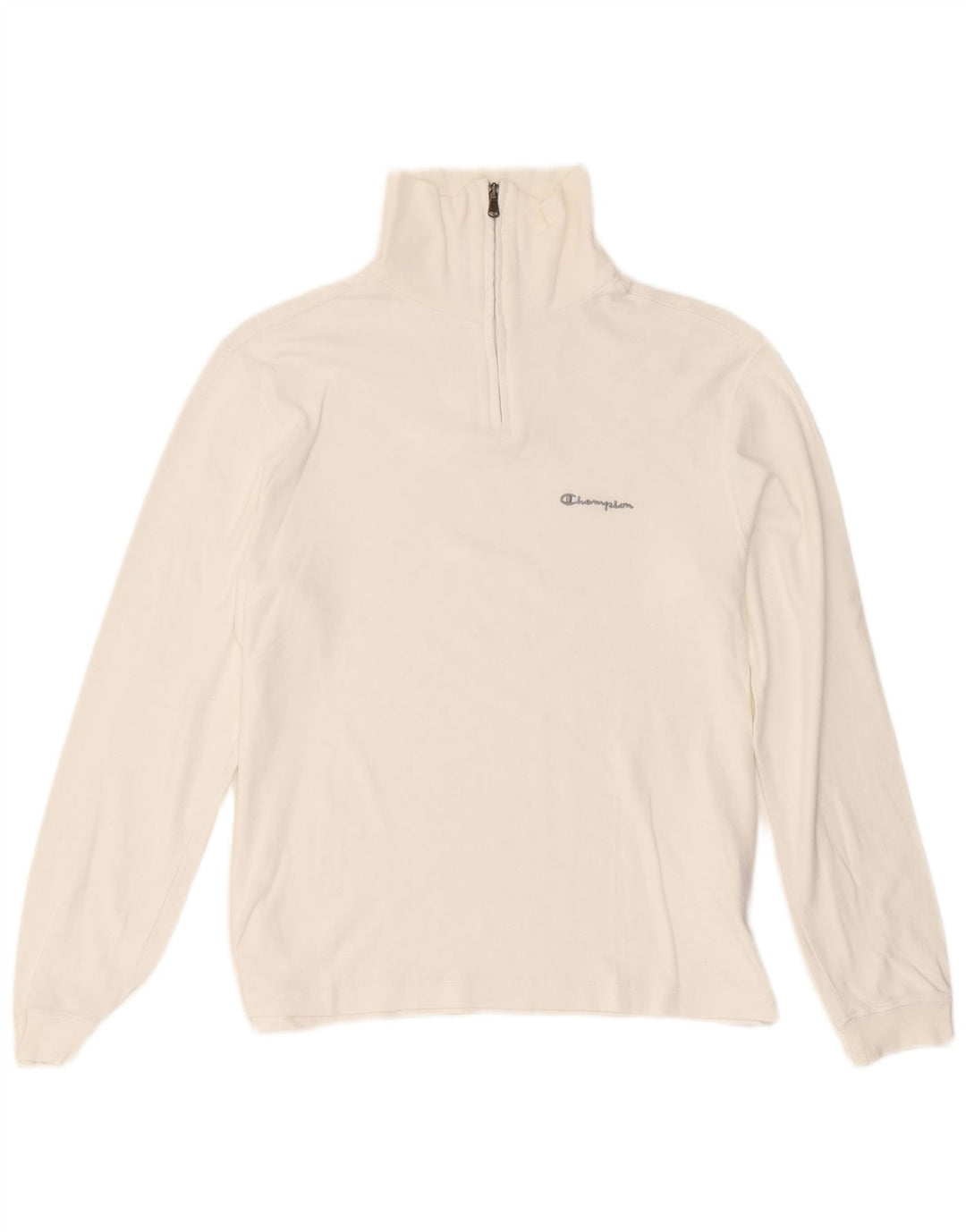 Champion Damen-Oberteil mit Reißverschluss, langärmlig, UK 14, mittelweiße Baumwolle