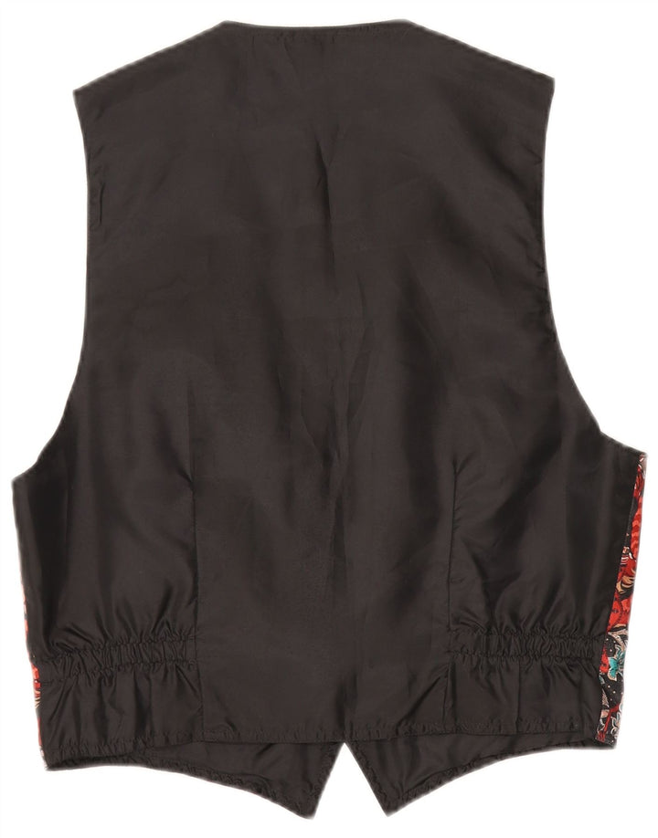 Vintage Herrenweste, mittelgroß, mehrfarbig, florales Polyester