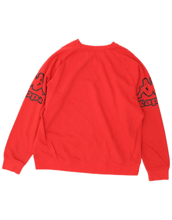 KAPPA Herren Grafik-Sweatshirt-Pullover 2XL, rote Baumwolle