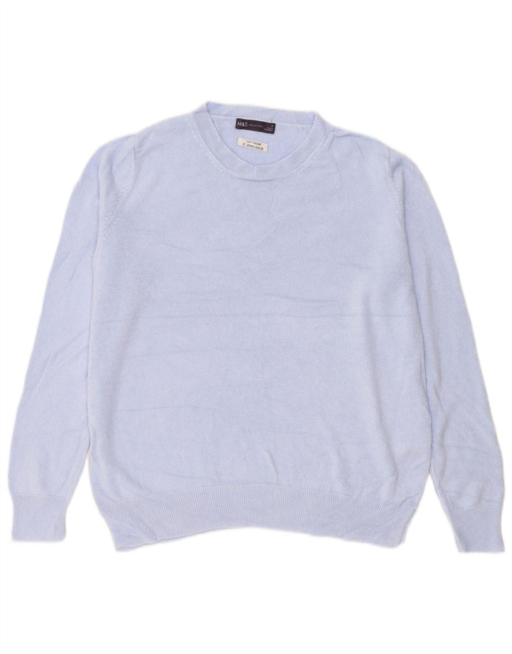 Marks & Spencer Damen-Pullover, übergroß, Rundhalsausschnitt, Gr. 40, Größe L, Blau