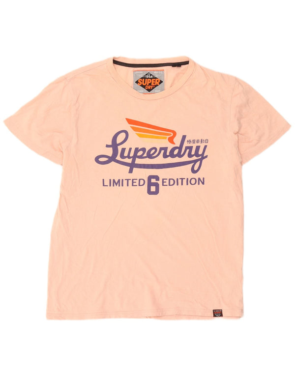 Superdry Herren Grafik T-Shirt Top 3XL Rosa Baumwolle