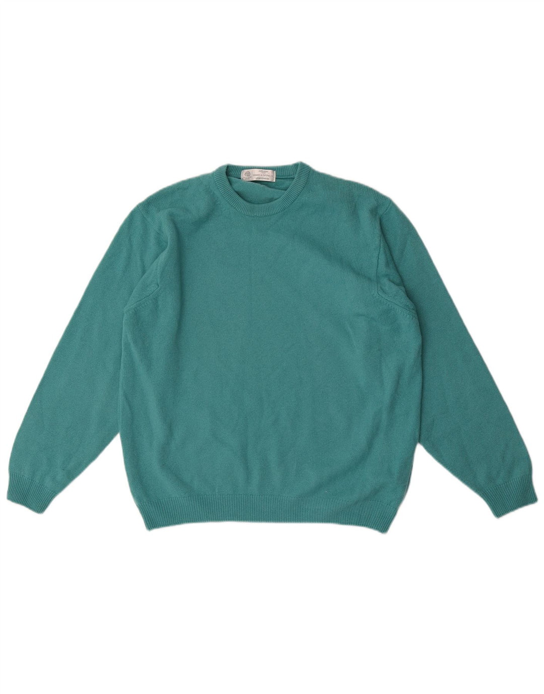 Marks & Spencer Herren-Pullover mit Rundhalsausschnitt, klein, blaue Schurwolle