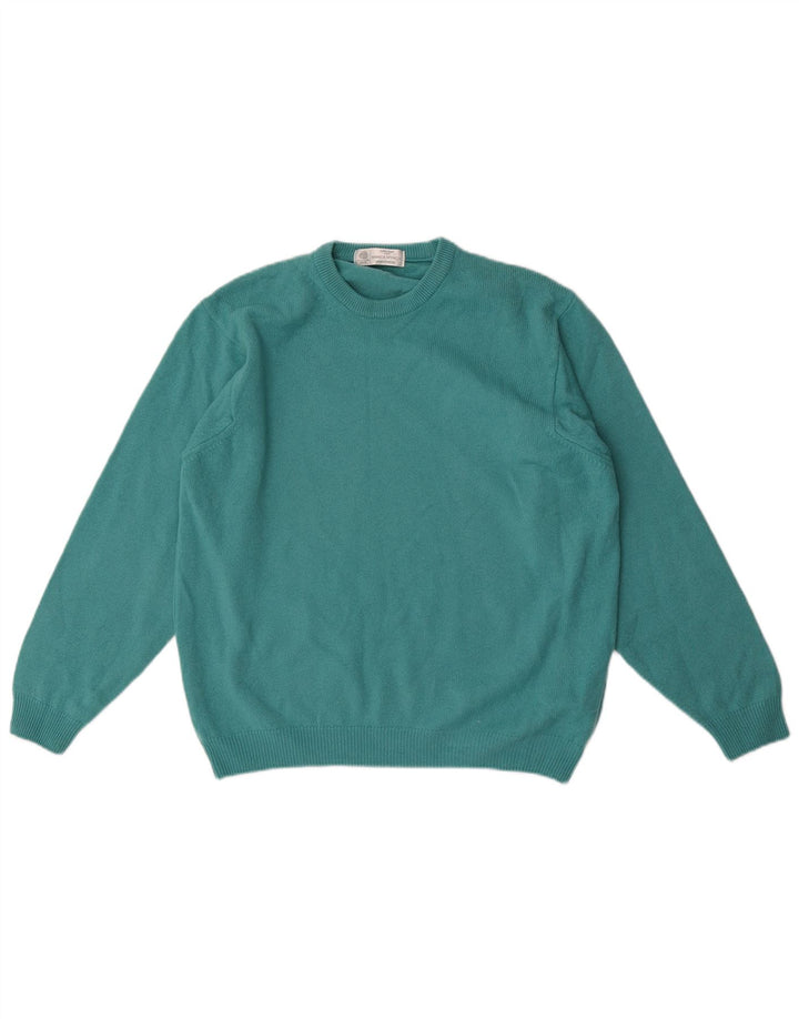 Marks & Spencer Herren-Pullover mit Rundhalsausschnitt, klein, blaue Schurwolle