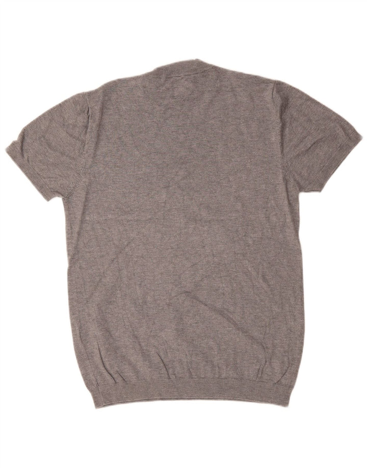 Kurzärmliger Pullover mit Rollkragen für Herren von Zara, mittelgraue Viskose