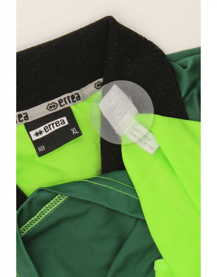 Errea Herren-Top, langärmelig, XL, grünes Farbblock-Polyester