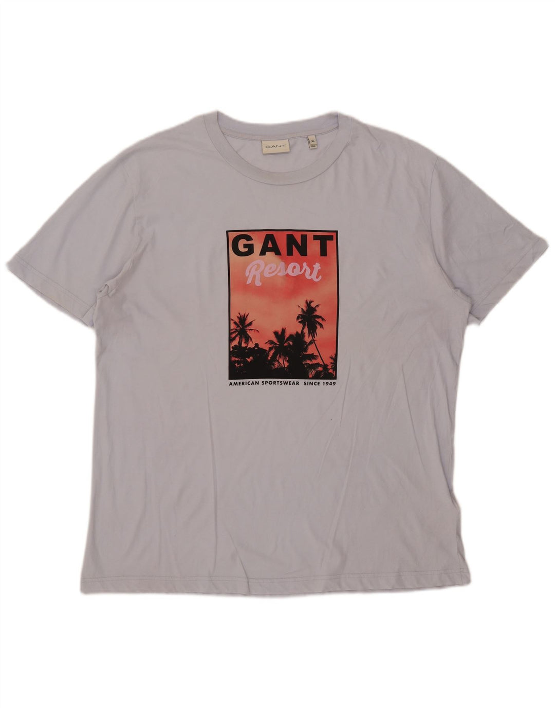 Gant Herren Grafik T-Shirt Top XL Blau Baumwolle