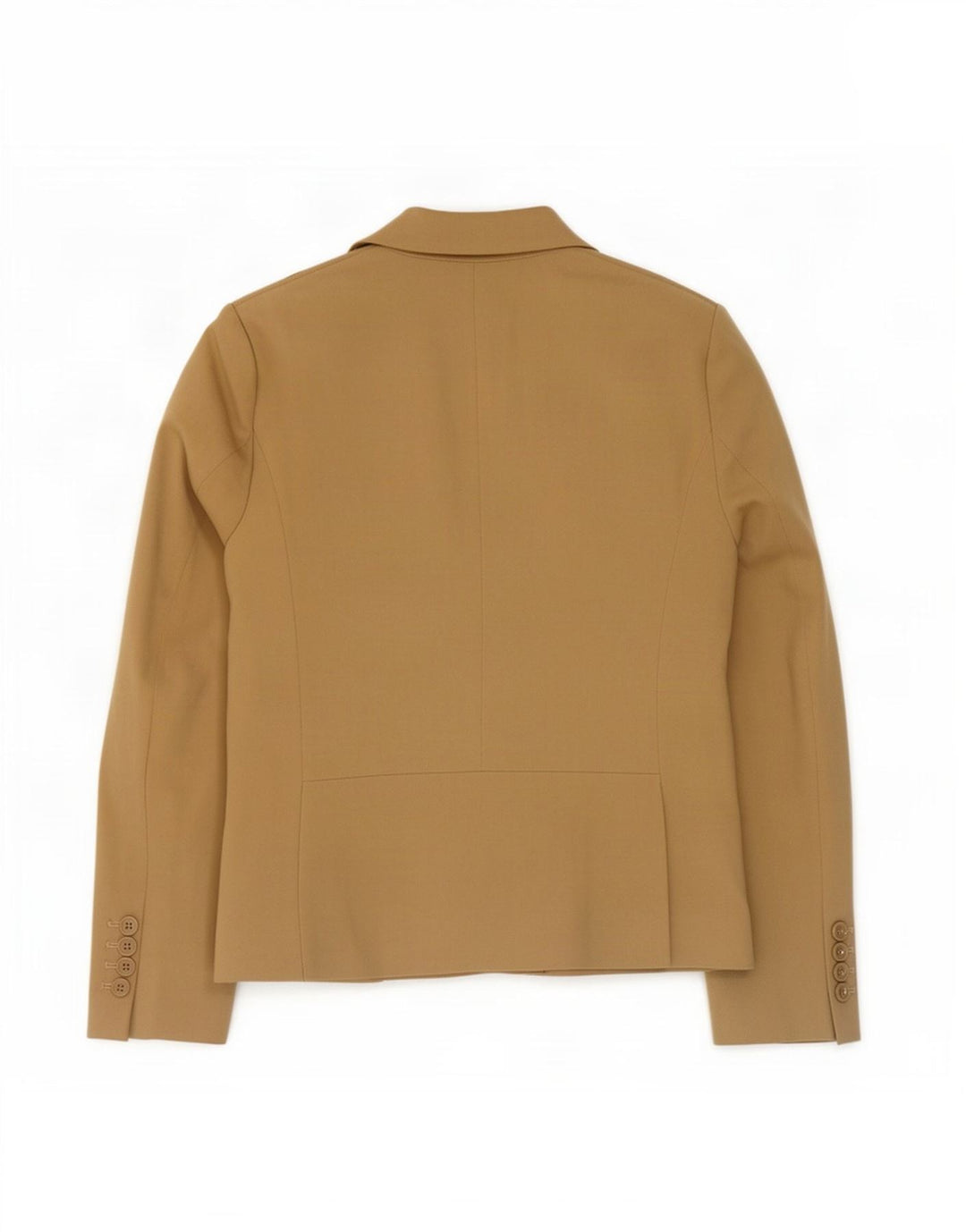 Marks & Spencer Damen-Blazerjacke mit 2 Knöpfen, UK 12, mittelbeigefarbenes Polyester