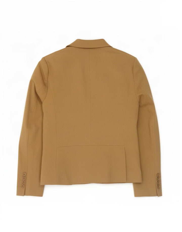 Marks & Spencer Damen-Blazerjacke mit 2 Knöpfen, UK 12, mittelbeigefarbenes Polyester