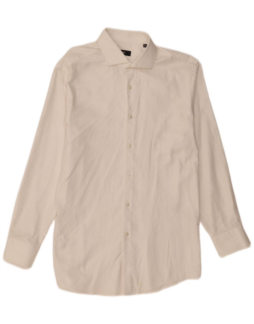 Hugo Boss Herren-Hemd, groß, Größe 16 1/2 groß, weiße Baumwolle