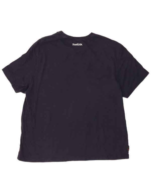 Reebok Herren Grafik T-Shirt Top 3XL Marineblau Baumwolle