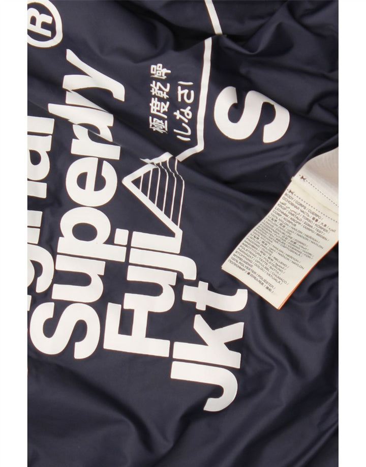 SUPERDRY Damen Wattierte Jacke UK 10 Small Blau Polyester