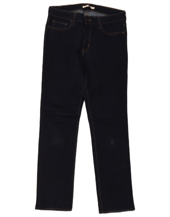 Levi's Damen 714 Straight Jeans W29 L31 Marineblaue Baumwolle