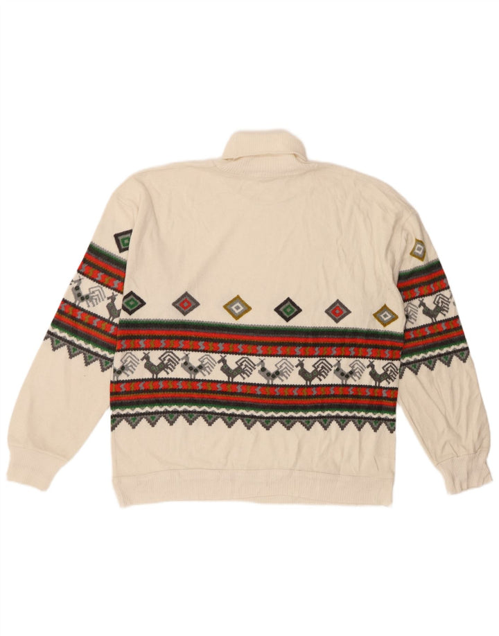 Vintage Damen Rollkragenpullover IT 44/46 Mittelweißes Polyacryl