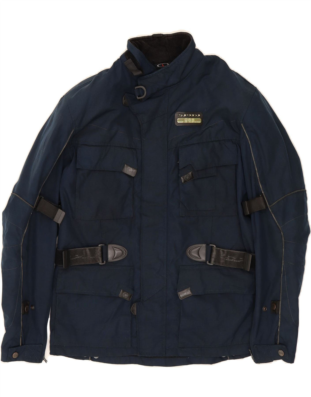 SPIDI Mens Motorcycle Racer Jacket UK 40 Large Navy Blue Polyamide Vintage Spidi and Second-Hand Spidi from Messina Hembry 