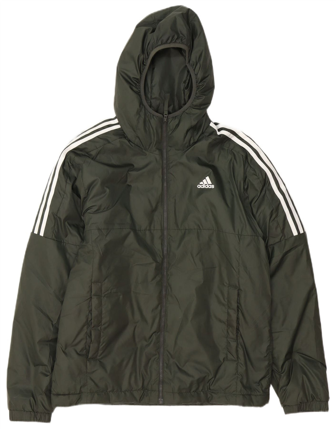 Adidas Herren Kapuzenjacke, gepolstert, UK 38, mittelgrün, Polyester