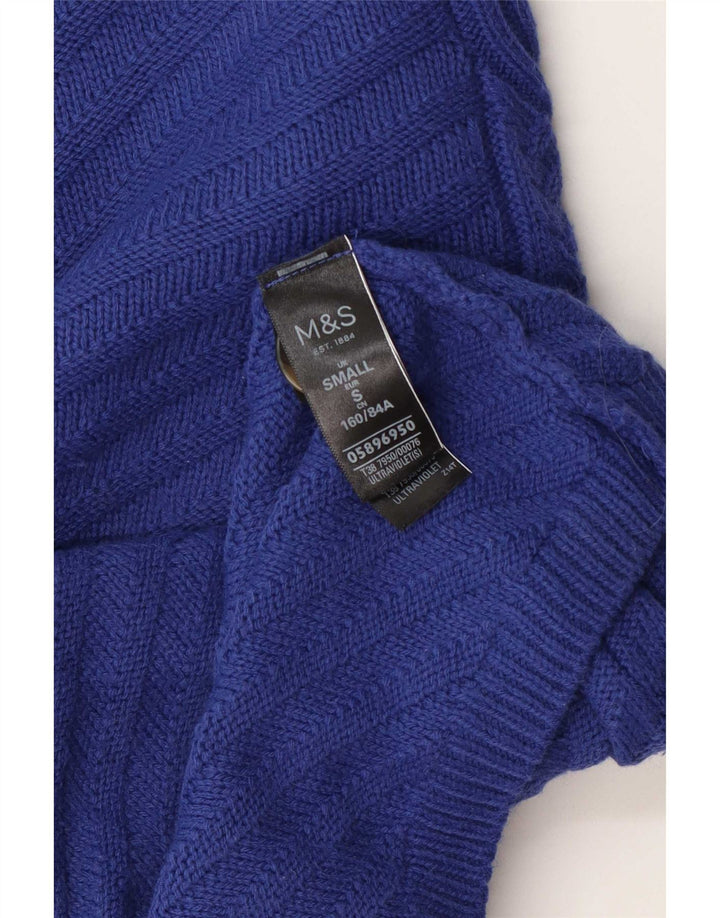 Marks & Spencer Rollkragenpullover für Damen, Gr. 10, Small, Blau, Acryl