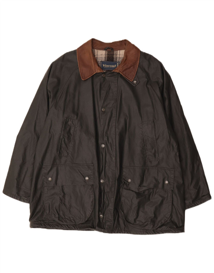 Visconf Herrenjacke aus gewachster Baumwolle IT 52 XL, grüne Baumwolle