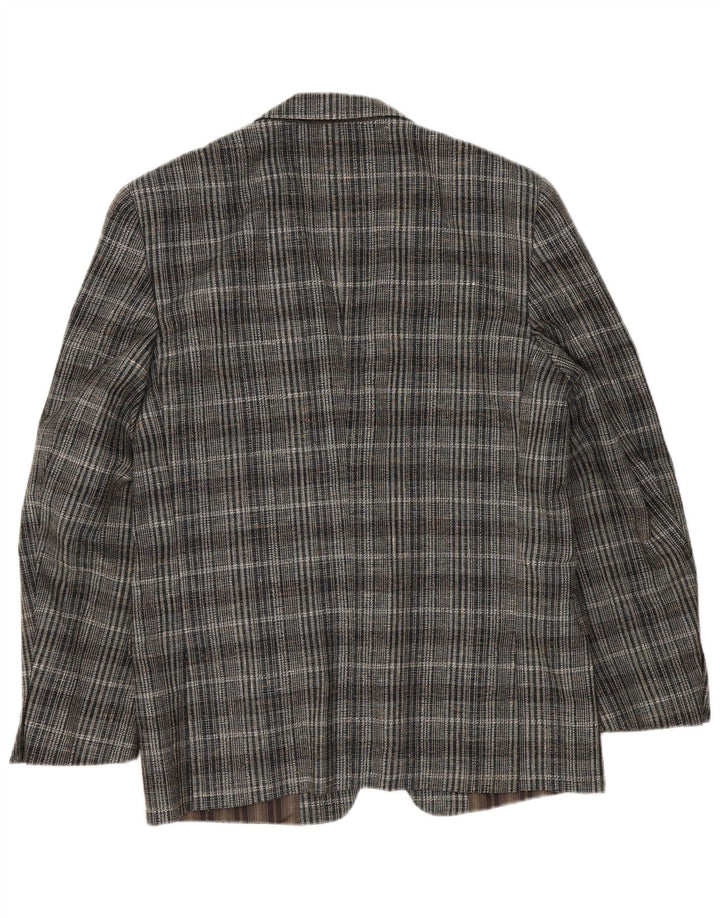 Vintage Herren 2-Knopf-Blazerjacke UK 38 Mittelgrau kariert