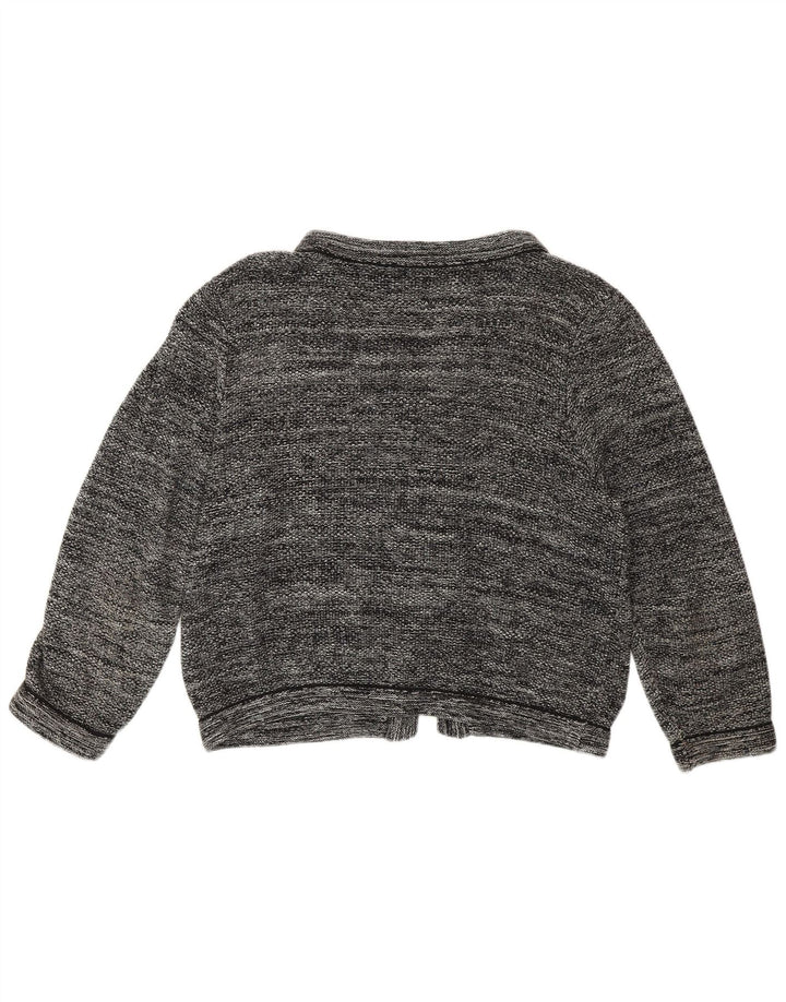 Laura Ashley Offener Bolero-Pullover für Damen, UK 12, mittelgraue Baumwolle