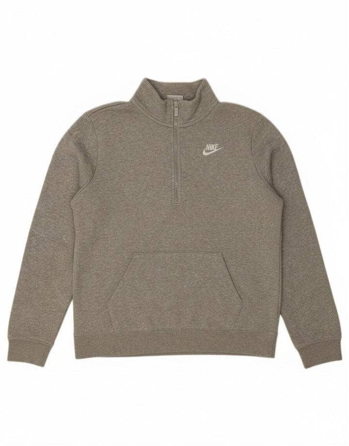 Nike Damen-Sweatshirt in Übergröße mit Reißverschluss, Gr. 10, Größe S, Grau meliert