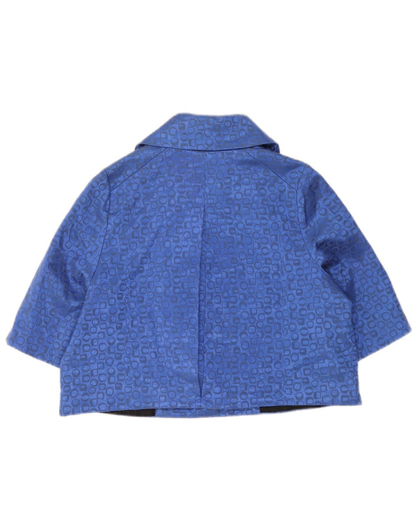 Vertigo Damen Crop Blazer Jacke UK 14 Mittelblau Geometrisch