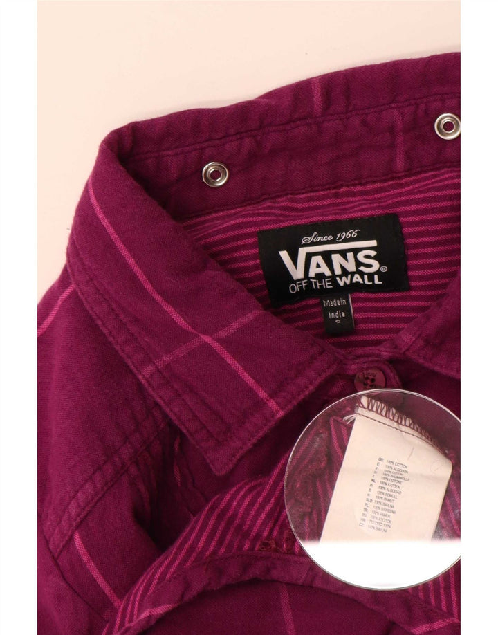 Vans Damenhemd UK 10 Small Lila kariert Baumwolle