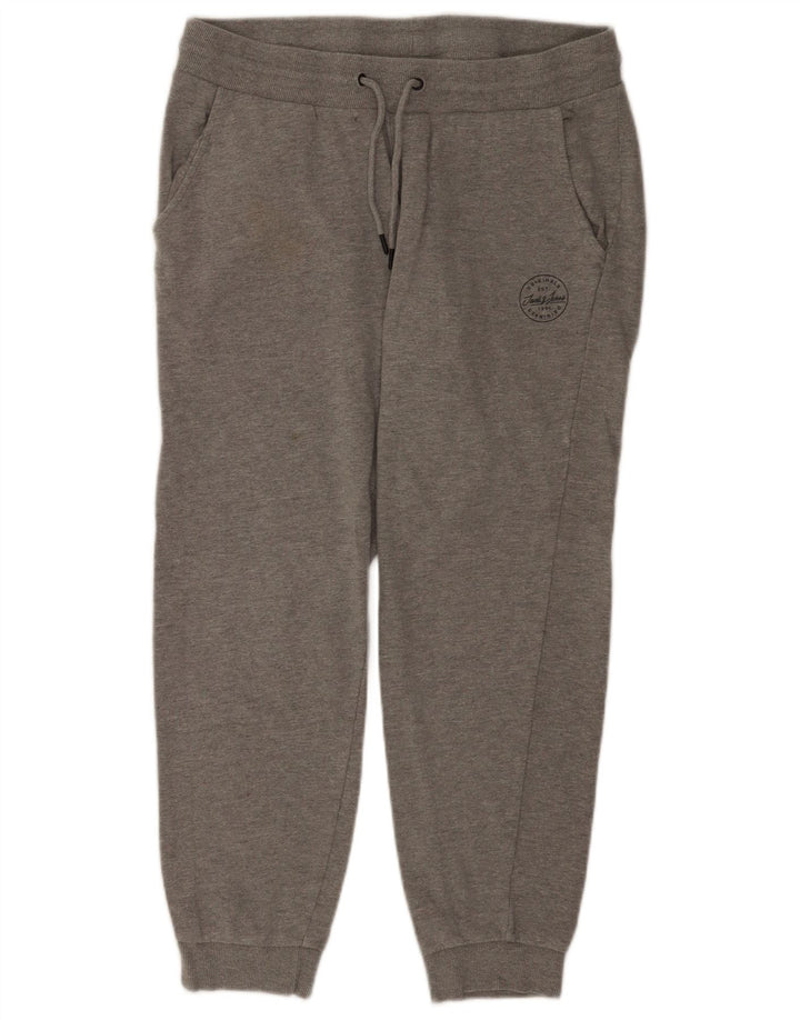 Jack & Jones Herren-Trainingshose, Jogginghose, mittelgrau gefleckte Baumwolle