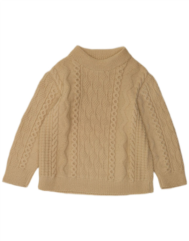 Vintage Herren Rollkragenpullover Pullover Groß Beige