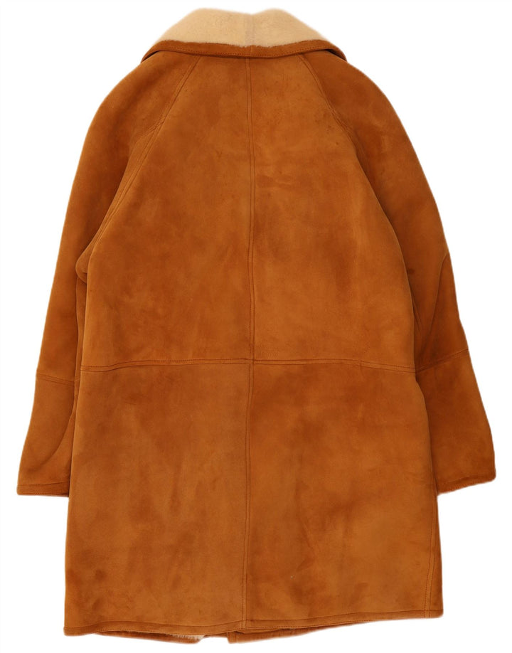 Vintage Herren Shearling Overcoat IT 50 Large Beige