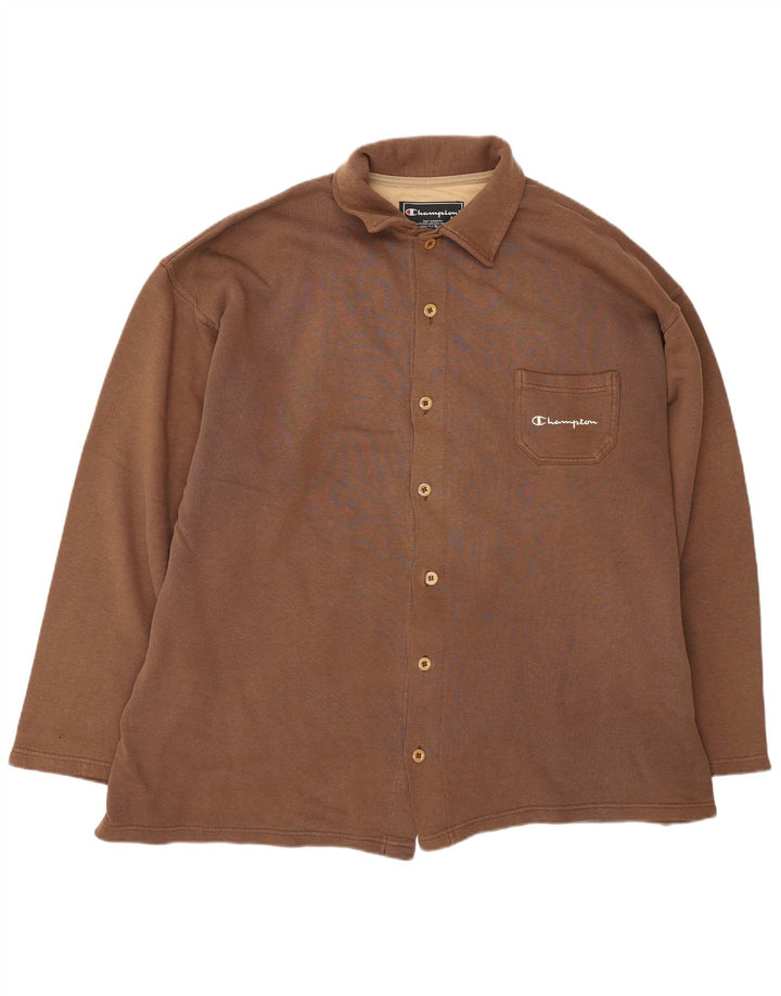 Champion Herren-Oversize-Hemd 2XL aus brauner Baumwolle