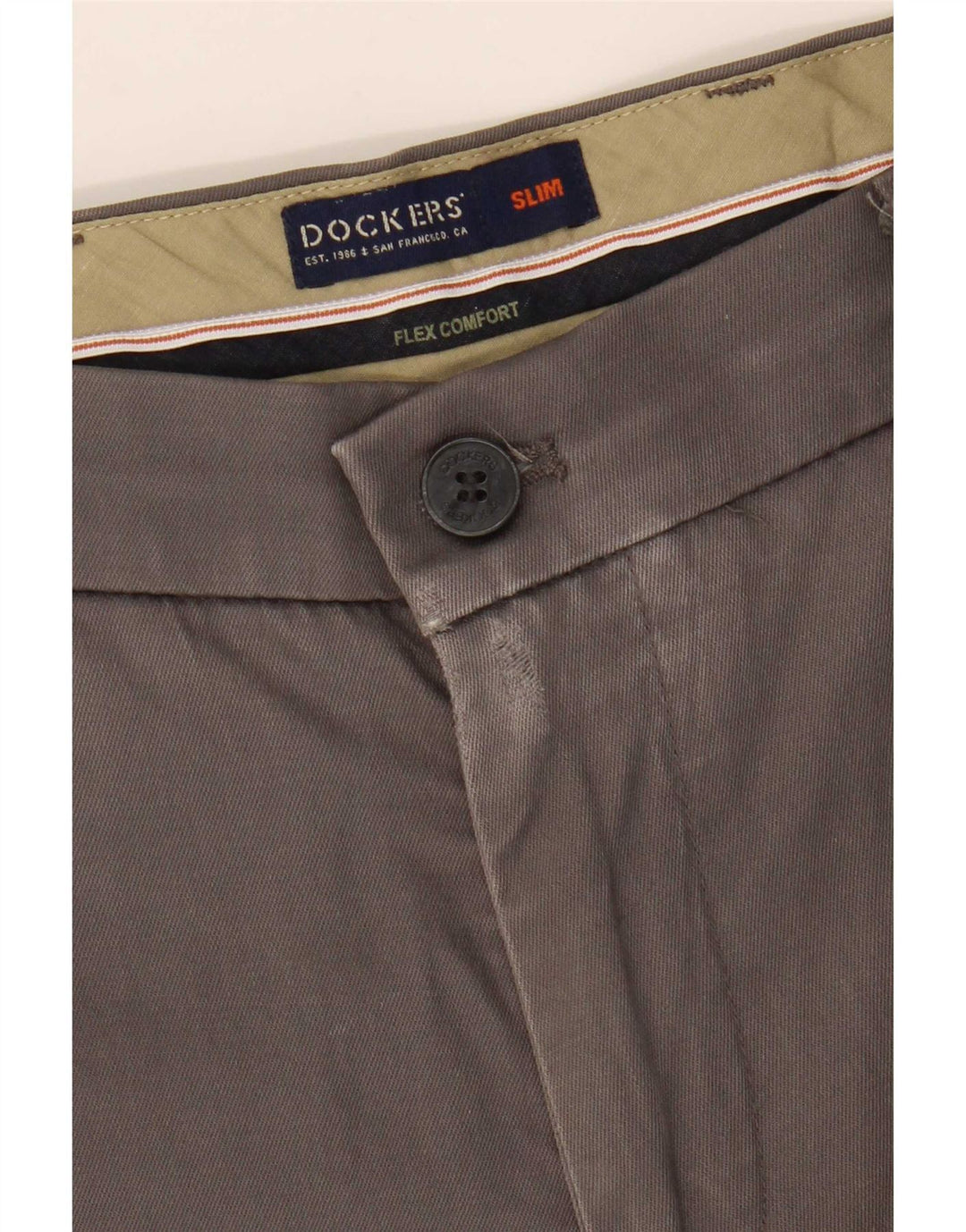 Dockers Slim Chino-Hose für Herren, W32, L27, graue Baumwolle