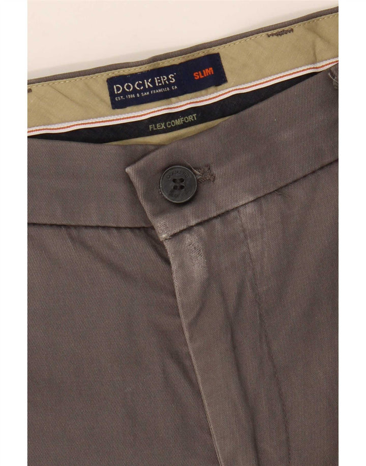 Dockers Slim Chino-Hose für Herren, W32, L27, graue Baumwolle