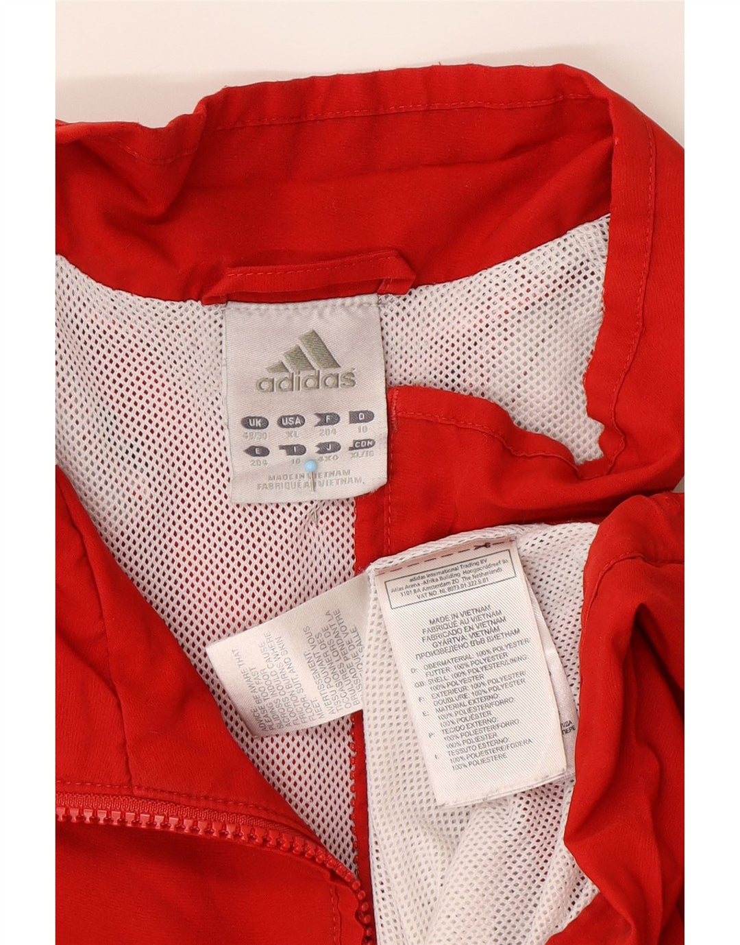ADIDAS Herren Regenjacke UK 48/50 XL Rot Colourblock Polyester