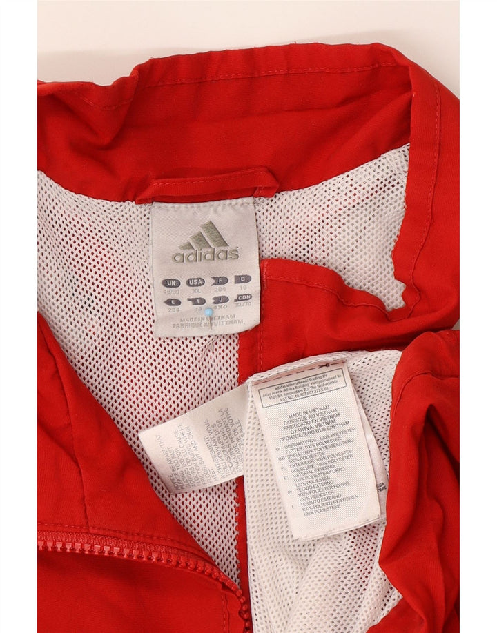 ADIDAS Herren Regenjacke UK 48/50 XL Rot Colourblock Polyester