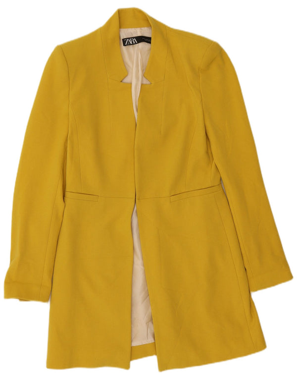 Zara Damen Longline Blazer Jacke UK 12 Mittelgelb