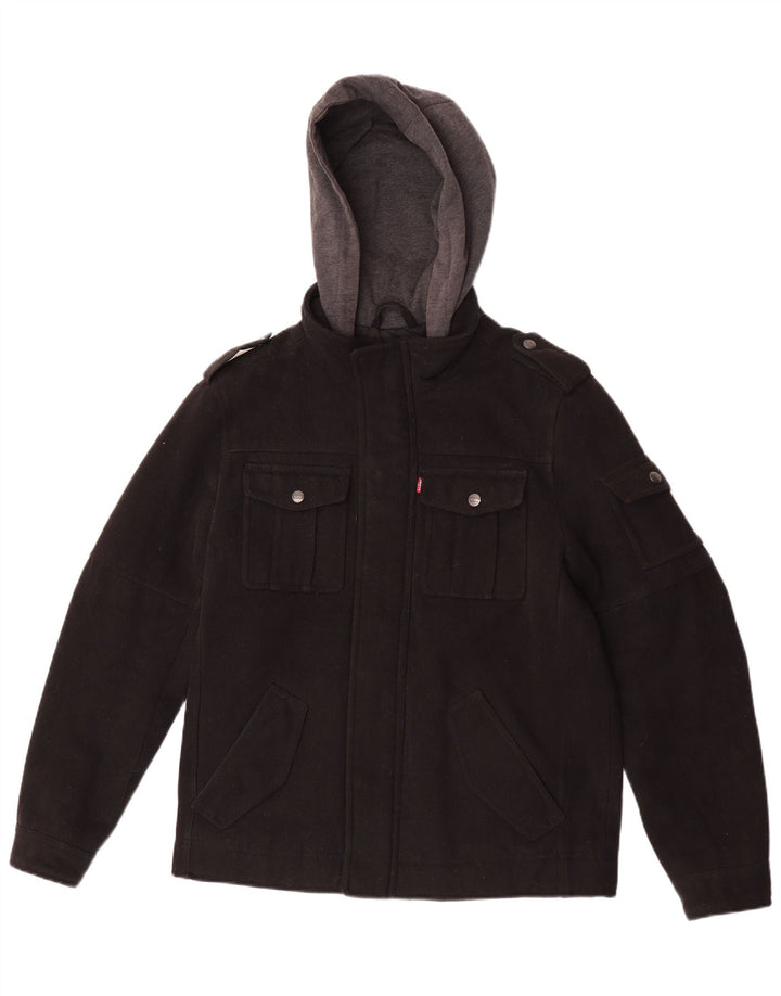 Levi's Herren-Militärjacke mit Kapuze, UK 36, Small, Schwarz, Colourblock-Polyester