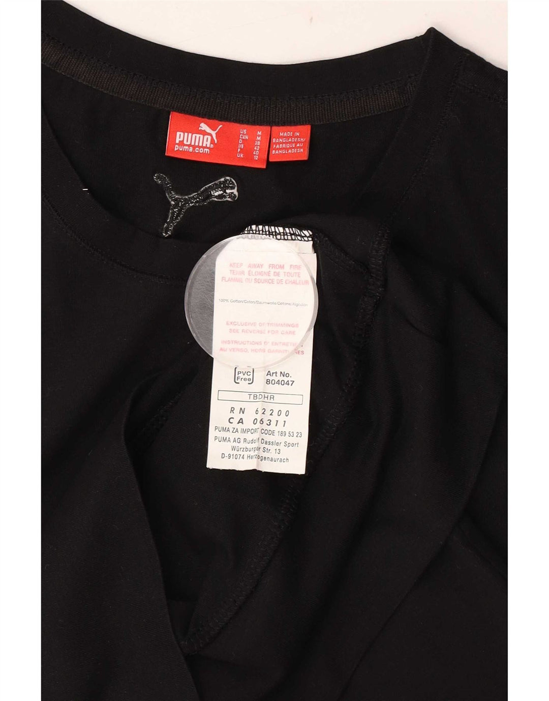 Puma Womens Graphic Vest Top UK 12 Mittelschwarze Baumwolle
