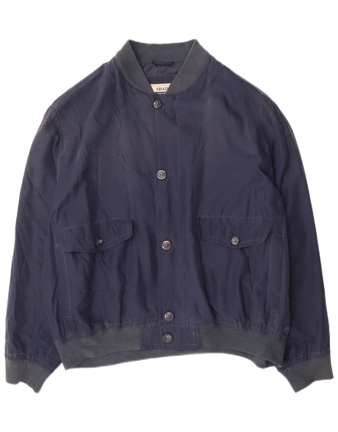 Shado Herren Bomberjacke IT 60 5XL Marineblaue Seide
