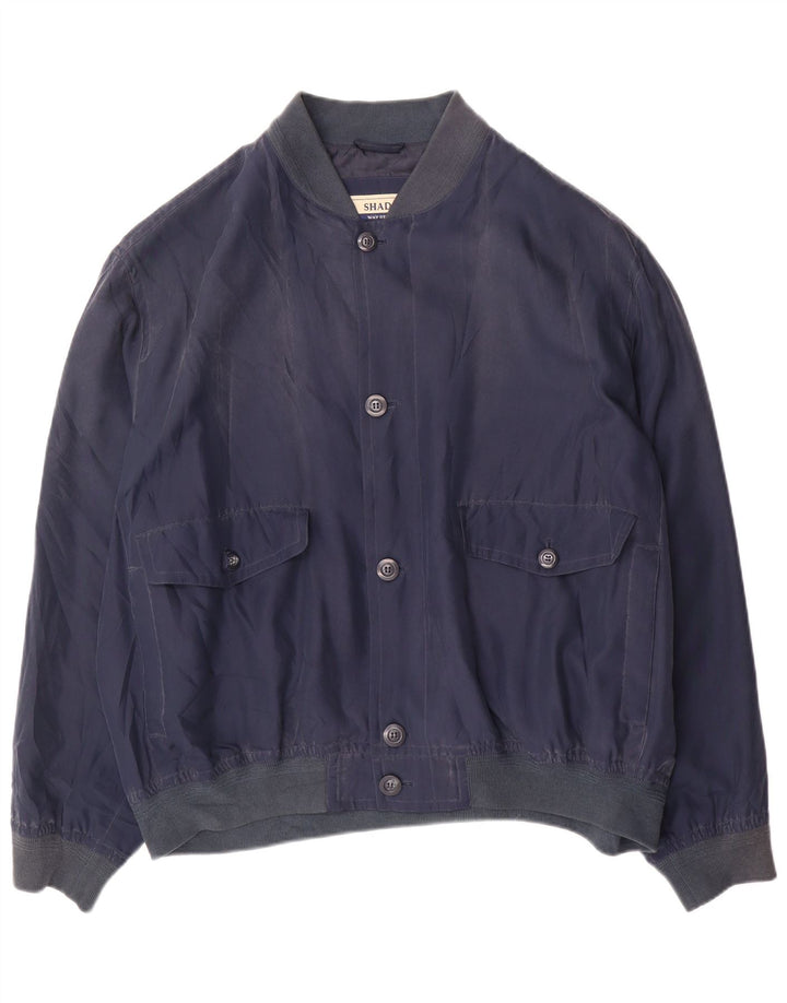 Shado Herren Bomberjacke IT 60 5XL Marineblaue Seide